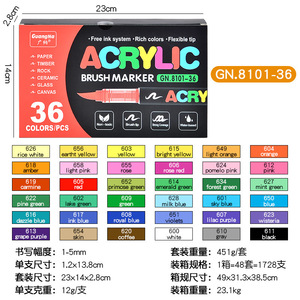 Stylos marqueurs acryliques à pointes souples remplis de liquide, conception sans pression, idéaux pour les étudiants, pour le dessin et le graffiti, marqueurs imperméables - Product Image 6