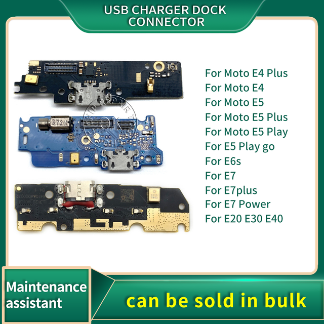 USB Charger Dock Connector For Motorola Moto E4 E5 E6 E6s E7 Plus Power Play Go E20 E30 E40 Charging Board Port Flex Cable
