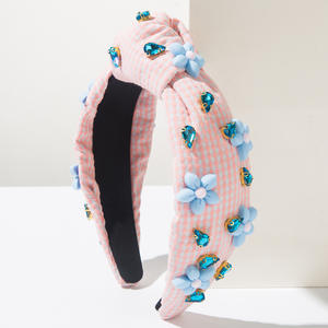 Serre-tête coréen tendance avec fleurs en strass, accessoires capillaires personnalisés pour femmes, parfaits pour les fêtes - Product Image 5