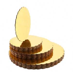 Vente en gros de plateaux à gâteaux en carton ondulé de qualité alimentaire, 3 mm, 12 pouces, découpés à la machine, résistants à la graisse, argentés et dorés, impression de logo - Product Image 1