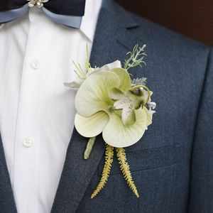 Bán Buôn Cô Dâu Chú Rể Wedding Prom Party Tổ Chức Sự Kiện Mô Phỏng Hoa Màu Xanh Lá Cây Loạt Trâm Vai Hoa Cổ Tay Hoa Corsage - Product Image 4