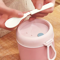 Boîte à lunch portable personnalisée, tasse à soupe en acier inoxydable 304, tasse à petit-déjeuner en plastique, petit récipient à riz, pot à soupe, pot à ragoût