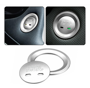 Bouton de démarrage du moteur en alliage d'aluminium, interrupteur d'allumage, couvercle de bouton, anneau de garniture, autocollant, style sportif, utilisation en course automobile, compatible - Product Image 5