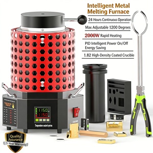 Fourneau de fusion de métaux en acier inoxydable de petite taille, haute température, 220V, capacité 1-3kg, pour or, argent, cuivre, aluminium - Product Image 1