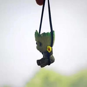 Swing sorridente little tree man, accessori per appendere lo specchio dell'auto, ciondolo con ciondolo per la decorazione dell'auto - Product Image 3