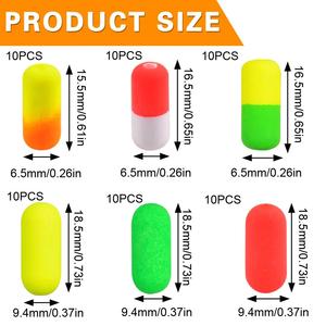 10 pièces <span class=keywords><strong>flotteur</strong></span> de pêche en mousse bouées de pêche à la mouche Pompano Rig flotteurs Bobbers pour <span class=keywords><strong>truite</strong></span> poisson-chat doré accessoires de pêche - Product Image 4