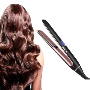 Pelurus Rambut Rusia Besi Datar Titanium Salon Profesional Hitam untuk Wanita