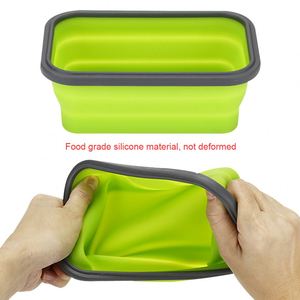 Juego de 4 Recipientes de Silicona para Almuerzo, Plegables, Portátiles, Tipo Bento, Contenedores de Alimentos Plegables de 350/500/800/1200 ml, Ecológicos - Product Image 5