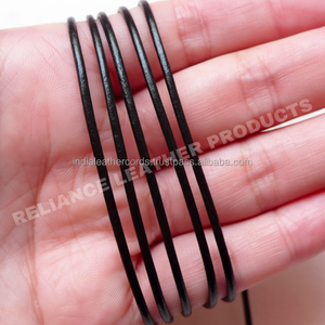 Cordon en cuir noir haute résistance 1,0 mm pour la fabrication de bracelets et de colliers DIY - Product Image 2