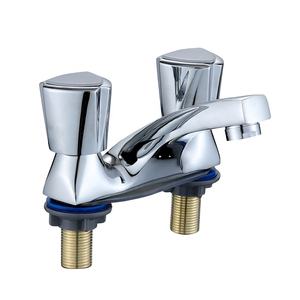 Robinet de lavabo moderne à deux poignées et deux trous Robinet <span class=keywords><strong>d</strong></span>'<span class=keywords><strong>eau</strong></span> en laiton avec noyau de valve en céramique <span class=keywords><strong>Installation</strong></span> à <span class=keywords><strong>prix</strong></span> <span class=keywords><strong>d</strong></span>'usine pour salles de bains - Product Image 1