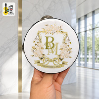 Lot de tambourins en bois à une rangée de 4 pouces, personnalisables avec broderie, mini cadeaux de mariage, fournitures artisanales