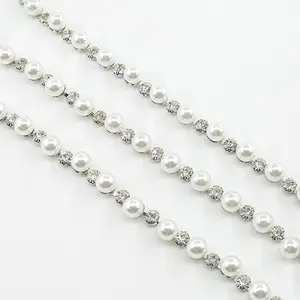 Women's Rhinestone Trim Chain Cup Decoration Paper-Made Accessory for Garments Fabric Metal Crystal Lace Steel Shoes