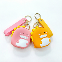 Porte-monnaie en caoutchouc écologique mignon pour enfants, sac de rangement étanche, pendentif porte-clés dinosaure, dessin animé, léger