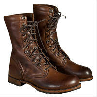 Bottes de motard en cuir véritable de style euro-américain, neuves, directement de l'usine (tailles unisexes grandes tailles disponibles), livraison rapide