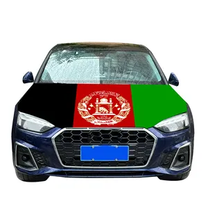 Sarung mesin mobil Nasional Afghanistan bendera penutup mobil dengan efek cetak Transfer panas Ukuran kustom kain elastis