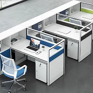 Рабочая станция для персонала, 4 человека, перегородки для финансовых столов, минималистские современные перегородки для офисных столов на 2 человека