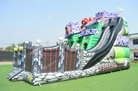Toboggan gonflable pour Halloween, maison hantée, aire de jeux, grand toboggan gonflable de conception de manoir effrayant à vendre