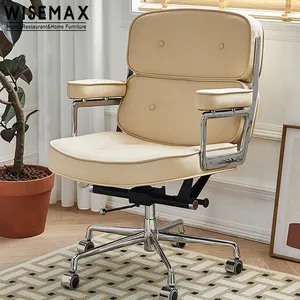 WISEMAX FURNITURE Nordic light luxury office computer chair high back leather reclining chair comfortable lift swivel chair