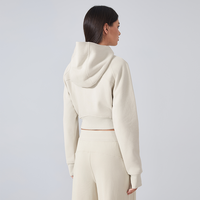 Sweat à capuche pour femme de haute qualité pour la saison d'automne, personnalisable, fermeture éclair intégrale, haut court, longueur longue, sweat à capuche pour femme