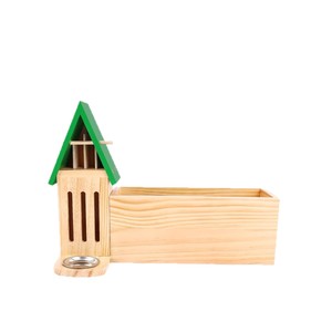 Casa para Mariposas de Madera, Maceta, Comedero, Decoración de Jardín para Exteriores, Forma Rectangular, Acabado Natural, Adorno Independiente - Product Image 5