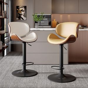 Modern Luxury <b>Leather</b> Counter Height Rotating High <b>Stool</b> Suitable for <b>Bars</b> Kitchens and Restaurants - Product Image 5