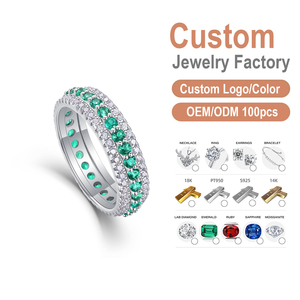 <span class=keywords><strong>Anelli</strong></span> Tennis in Argento Sterling 925 <span class=keywords><strong>con</strong></span> Smeraldo Sintetico VVS1 per Uomo <span class=keywords><strong>e</strong></span> Donna, Gioielli di Lusso per Feste <span class=keywords><strong>e</strong></span> Matrimoni - Product Image 1