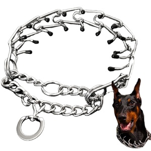 Collar de entrenamiento de punta de perro mascota de pellizco efectivo personalizado con punta de goma cómoda, Collar de estrangulación de perro de acero inoxidable, producto para mascotas