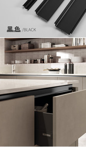 Aluminum C Shape Gola Profile Concealed Kitchen Cabinet <strong>Door</strong> Handle Anodized Black Silver for Hospital and Commercial Projects - Product Image 6
