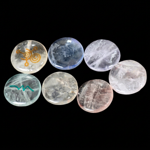 Cristaux Rozrin, ensemble de cristaux d'agate pour le chakra et le Reiki, avec un design Feng Shui sur le thème de l'amour, pierres précieuses sculptées et gravées - Product Image 1
