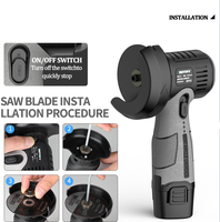 Mini-meuleuse d'angle portable 12V au lithium, ultra-compacte, outil de bricolage avec interrupteur à palette pour le polissage et la découpe, fonctionnant sur batterie, certifiée CE