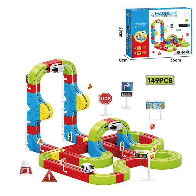 MILI 149 Pcs Levitation Magnetic ABS Building Blocks Sets DIY Assembly Children's Montessori Educational Track Car Electric Toy