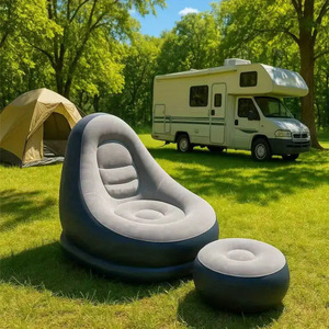 PVC Material <b>Inflatable</b> <b>Sofa</b> <b>Inflatable</b> Cushion Camping Leisure <b>Sofa</b> Portable Beach Lounger Collapsible Single <b>Sofa</b> - Product Image 3