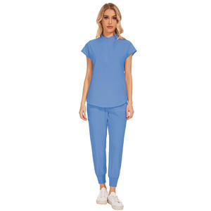 Uniformes Médicos Personalizados con Logotipo para Salón de Belleza, Spa, Enfermería, Doctor, Hospital, Conjuntos de Pantalones Deportivos de Poliéster y Elastano - Product Image 5