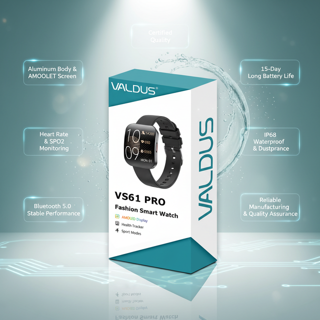 VALDUS 2026 ODM/OEM Private Health Monitoring VS61 PRO Smartwatch Heart Rate Blood Pressure Blood Oxygen Monitoring Smart Watch