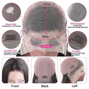 Parrucche in <span class=keywords><strong>Capelli</strong></span> Umani Naturali - Parrucca Vergine Non Trattata con Onde Morbide Senza Colla per Donne Bianche, Parrucca Frontale in Pizzo con <span class=keywords><strong>Capelli</strong></span> Umani Ricci - Product Image 6