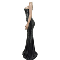 GX6818 Nouvelle Collection 2026 – Robe Longue de Soirée Sexy à Épaule Unique et Strass pour Clubbing