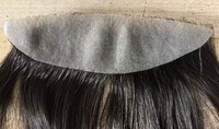 Mince PU Peau Invisible Cheveux Système V-loop Toupee Perruques Durables pour Hommes 100% Unité de Système de Cheveux Humains avec Clip