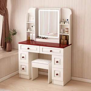 2024 moderno simple tocador de maquillaje espejo de mostrador maquillaje tocador dormitorio habitación de niña pequeño apartamento - Product Image 1