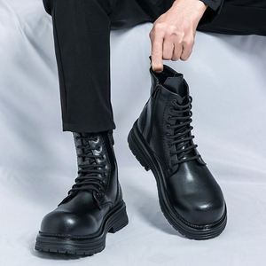 Bottes de Travail Rétro en PU à Bout Épais pour Couples, Style Western Cowboy, Collection Automne-Hiver 2026, pour Hommes et Femmes - Product Image 2