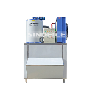 SINDEICE 1.5 Ton Commercial Flake <b>Ice</b> <b>Machine</b> Small Factory Supply 220V 600kg Storage Air Cooling Including Pump Motor PLC Flake - Product Image 3