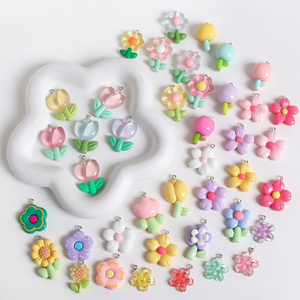 Breloques en résine pour fleurs, pendentifs artisanaux DIY, tulipes, tournesols, accessoires de moulage irréguliers pour coques de téléphone, décoration de tasses, cadeaux - Product Image 1