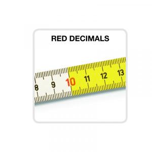 METRICA - 23152 2 mètres-Bois-Blanc/Jaune Couleur-Rouge Décimales-EAN 8001066231522 MÈTRES PLIANTS - Product Image 3