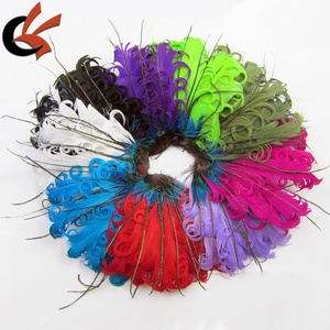 ريشة بيضاء مجعدة وسادة الزفاف عقال مع ريش الطاووس الديكور - Product Image 6