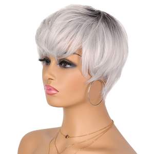 Anxin วิกผมหยิกสั้นทรงหยิกสำหรับผู้หญิงผิวดำวิกผมสังเคราะห์สไตล์ฟรี - Product Image 4