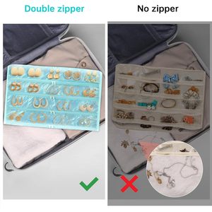 Organisateur de bijoux suspendu à 88 poches, rangement double face pour boucles d'oreilles, bracelets, montres, utilisation en voyage, bleu - Product Image 4