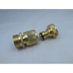 Brass 3/4 Quick Connector Threaded Garden Hose Fitting For Bulk Hose Easy Install - Product Image 1