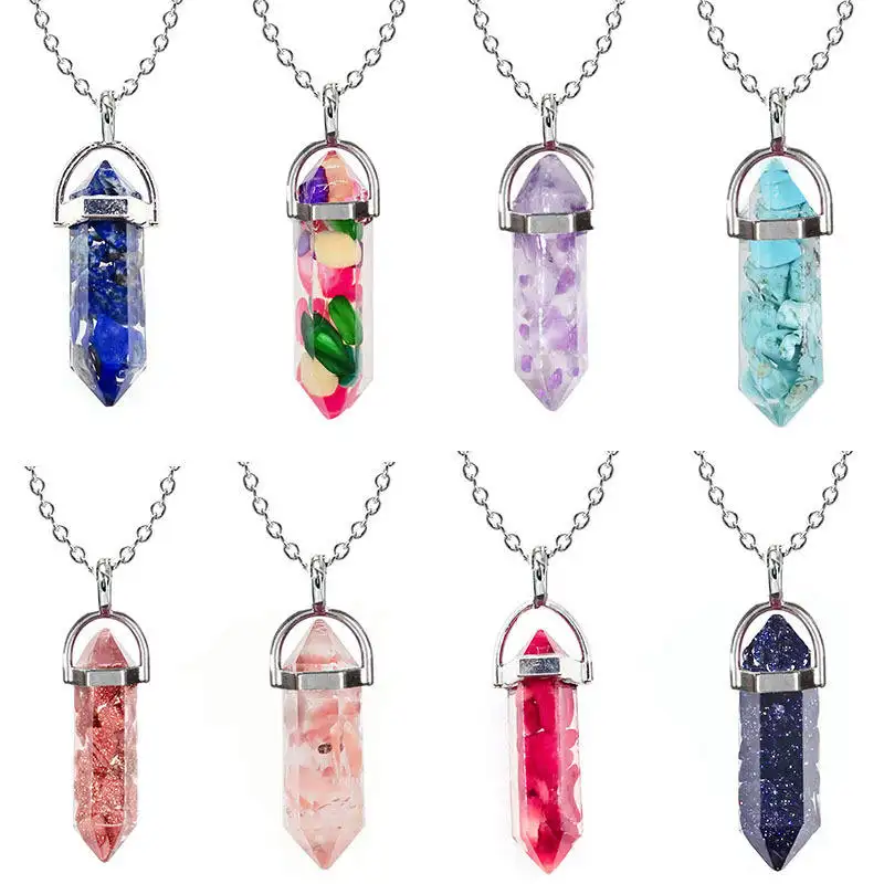 Honra do colar de cristal pingente cura pedra natural para casa decoração mulheres