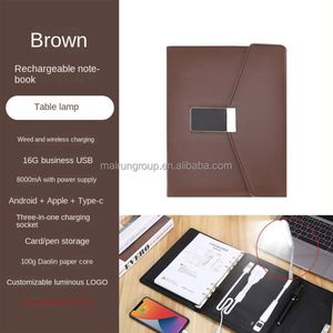 แผ่นจดบันทึกหน้าจอสำหรับเขียนขนาดใหญ่สายชาร์จไร้สายหลอดไฟ LED ขนาด12000mAh พาวเวอร์แบงค์โน้ตบุ๊คของขวัญส่วนตัวขององค์กร
