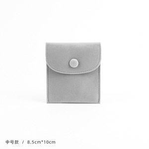 Wholesale Microfiber Snap Button <b>Jewelry</b> Pouch Dustproof Storage Bag For Bracelet Earring Ring <b>Packaging</b> - Product Image 5