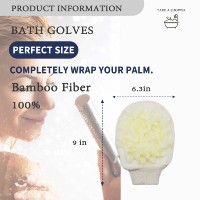 Gant de douche double face avec éponge intégrée, gant exfoliant rayé pour le corps, avec manchette élastique